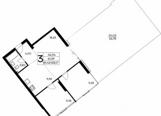 Продаю 3-комнатную квартиру, 128.17 м2, поселок Семидворье
