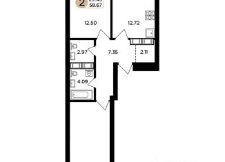 2-ком. квартира на продажу, 58 м2, Самара, Куйбышевский район, Поселковая улица