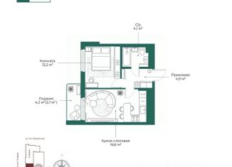 Продажа 1-ком. квартиры, 39.9 м2, Ижевск, Октябрьский район