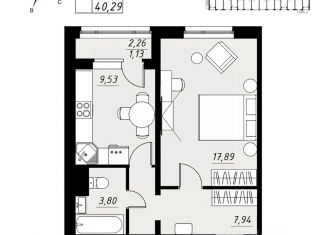Продажа 1-ком. квартиры, 40.29 м2, Тамбовская область