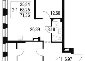Продам 2-ком. квартиру, 71.36 м2, Самарская область, проспект Масленникова, 7А