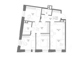 Продам 4-комнатную квартиру, 83.49 м2, Казань