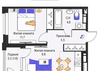 Продаю двухкомнатную квартиру, 38.2 м2, Пермский край, улица Карла Модераха, 7