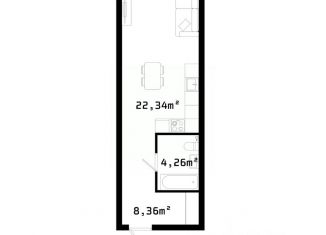 Продаю квартиру студию, 35.16 м2, Челябинск, Центральный район