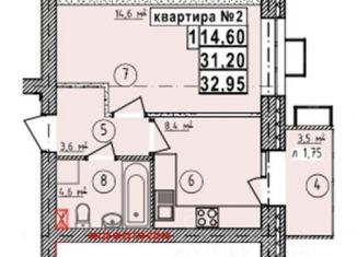 Продаю 1-ком. квартиру, 32.95 м2, Усмань, Сторожевской проезд, 1