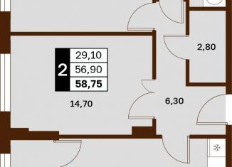 Продаю квартиру студию, 58.75 м2, Ставропольский край