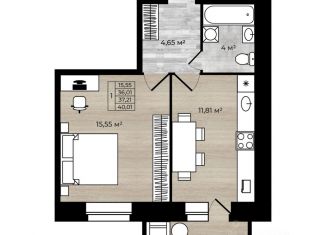 Продаю 1-комнатную квартиру, 37.21 м2, Ярославль