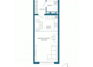 Продам 1-комнатную квартиру, 33.06 м2, Пензенская область