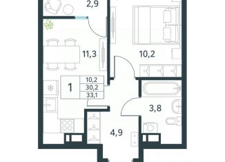 Продажа однокомнатной квартиры, 33.1 м2, Забайкальский край