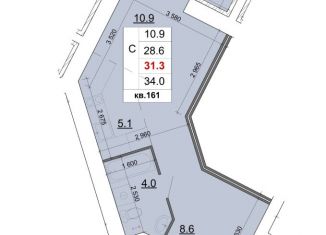Продам квартиру студию, 31.3 м2, Кострома