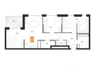Продажа 2-комнатной квартиры, 74 м2, Курск