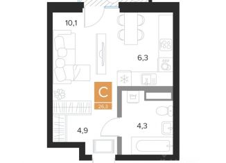 Продаю квартиру студию, 26.3 м2, Курская область