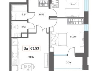 Продается трехкомнатная квартира, 67.27 м2, Тобольск, микрорайон 7А, 29А