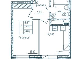 Продам однокомнатную квартиру, 38.85 м2, Саранск