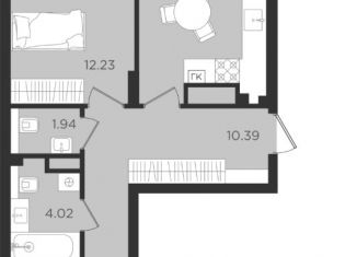Продается 2-комнатная квартира, 62.17 м2, Калининградская область, улица Старшины Дадаева, 55к2
