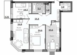 Продам 3-ком. квартиру, 82.37 м2, Смоленск, улица Александра Степанова, 14