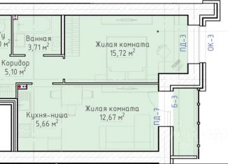 Двухкомнатная квартира на продажу, 46.36 м2, Киров, Первомайский район