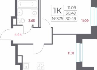 Продаю 1-ком. квартиру, 30.49 м2, Санкт-Петербург