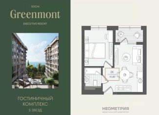 Продажа 2-ком. квартиры, 36.5 м2, Краснодарский край
