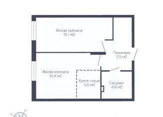 Продаю 2-ком. квартиру, 44.9 м2, Пермский край