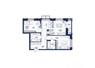 Квартира на продажу, 66.41 м2, Тула