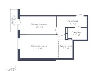 Двухкомнатная квартира на продажу, 46.5 м2, Пермский край