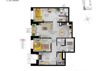 Продается 2-ком. квартира, 87.2 м2, Пермский край