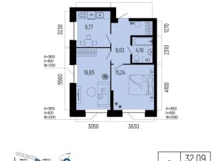Продажа двухкомнатной квартиры, 55.07 м2, Уфа