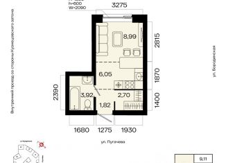 Продажа 1-комнатной квартиры, 23.6 м2, Уфа