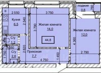 Продается 2-ком. квартира, 44.8 м2, Барнаул, Центральный район
