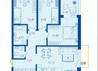 Продается трехкомнатная квартира, 69.93 м2, Брянская область