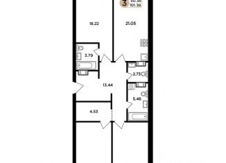 Продажа 3-ком. квартиры, 101.3 м2, Самара, Куйбышевский район