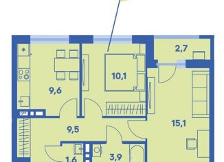 Продам 2-комнатную квартиру, 51.2 м2, Пермский край
