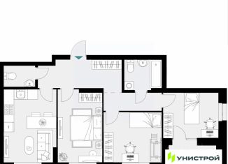 Продается трехкомнатная квартира, 73.23 м2, Казань, Ново-Савиновский район