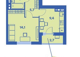 Продаю 1-комнатную квартиру, 34.6 м2, Пермский край