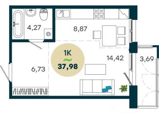 1-ком. квартира на продажу, 37.98 м2, Иркутская область