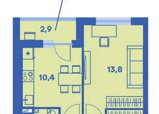 Продажа однокомнатной квартиры, 36.6 м2, Пермский край