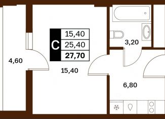 Продаю 1-ком. квартиру, 27.7 м2, Ставрополь, Ленинский район