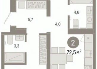 Продается 3-комнатная квартира, 72.5 м2, Тюменская область