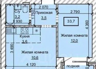 Продаю двухкомнатную квартиру, 33.7 м2, Барнаул, Центральный район