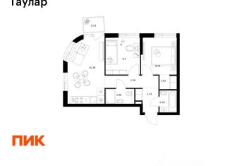 Продам 2-ком. квартиру, 47.4 м2, Татарстан, ЖК Таулар, 2
