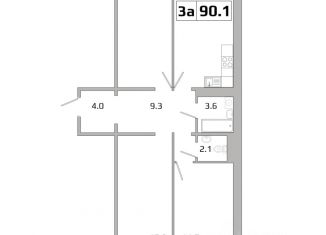 Продажа трехкомнатной квартиры, 90.1 м2, Иркутск
