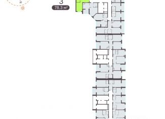 Продам трехкомнатную квартиру, 78.1 м2, Ставрополь, микрорайон № 35, улица 45-я Параллель, 50к1