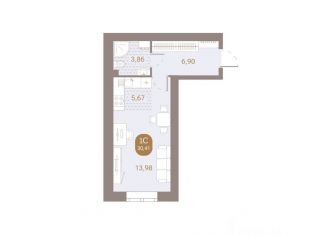 Продаю квартиру студию, 30.41 м2, Пенза, Октябрьский район