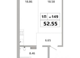 Продаю 1-ком. квартиру, 52.56 м2, Иркутск, Октябрьский округ