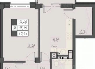 Продажа 1-комнатной квартиры, 40.45 м2, Ставропольский край