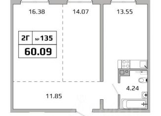 Продам 2-комнатную квартиру, 59.94 м2, Иркутская область