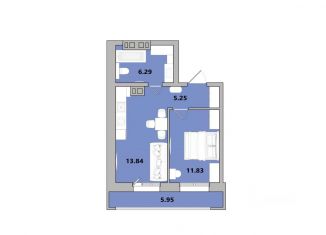Продается 1-комнатная квартира, 43.16 м2, Иркутск