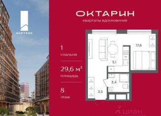 Продам однокомнатную квартиру, 29.6 м2, Калининград, Московский район