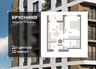 1-комнатная квартира на продажу, 41.91 м2, Пермь, Свердловский район